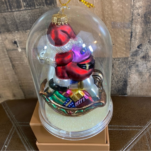 Designers Studio Hand Crafted Glass Santa on a Rocking Horse Christmas Ornament - Picture 6 of 10